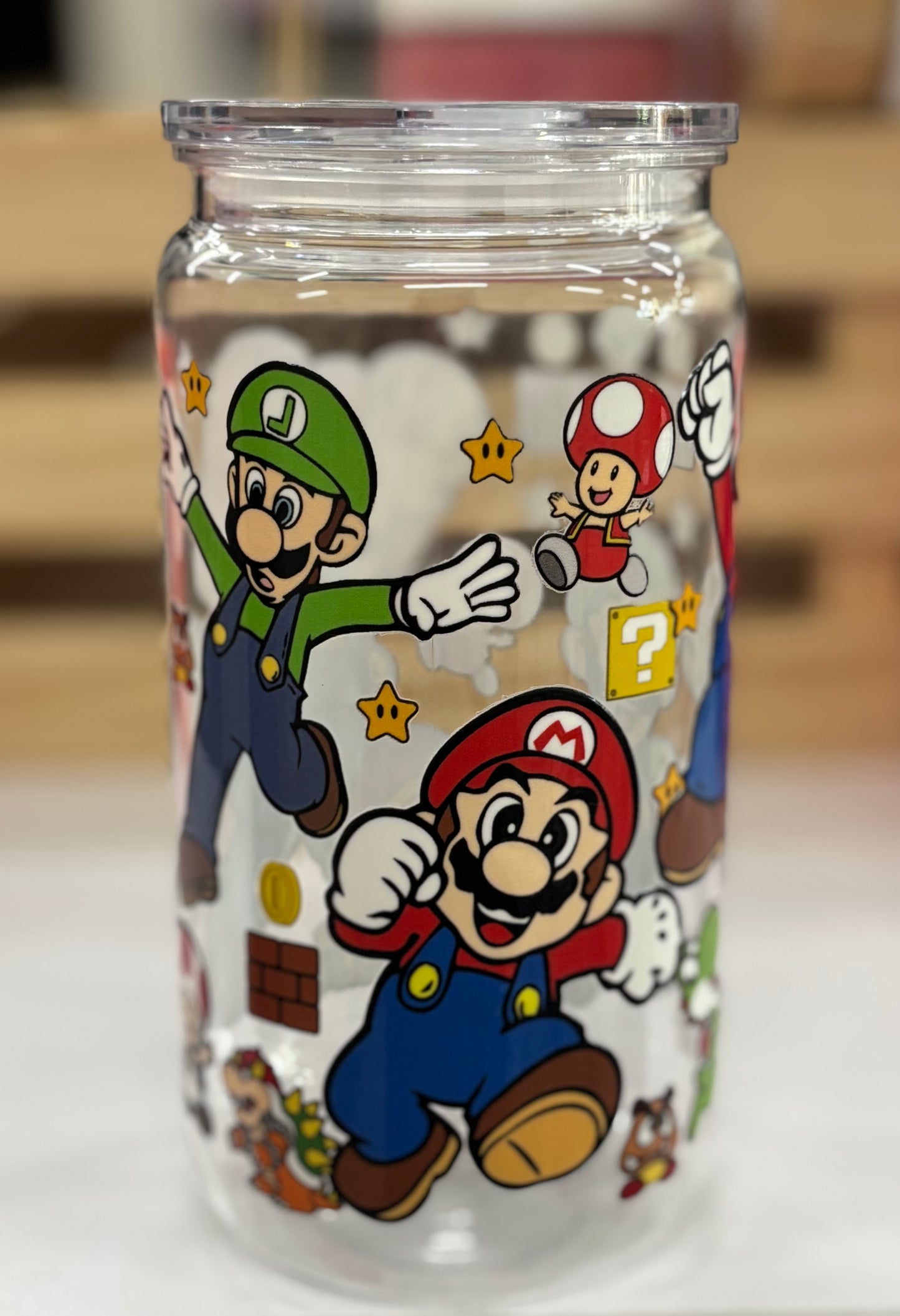 Mario smoothie jar 16oz