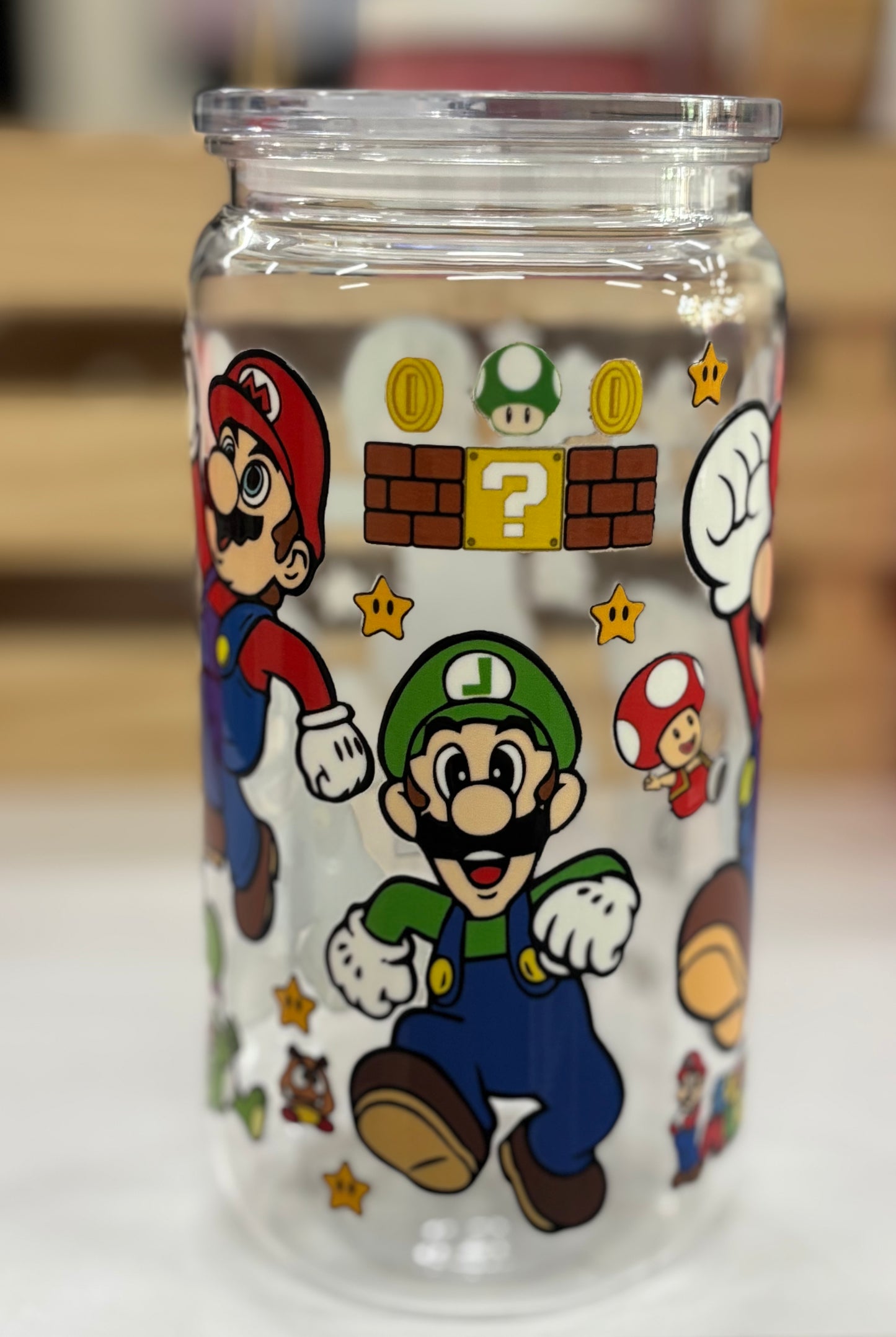 Mario smoothie jar 16oz