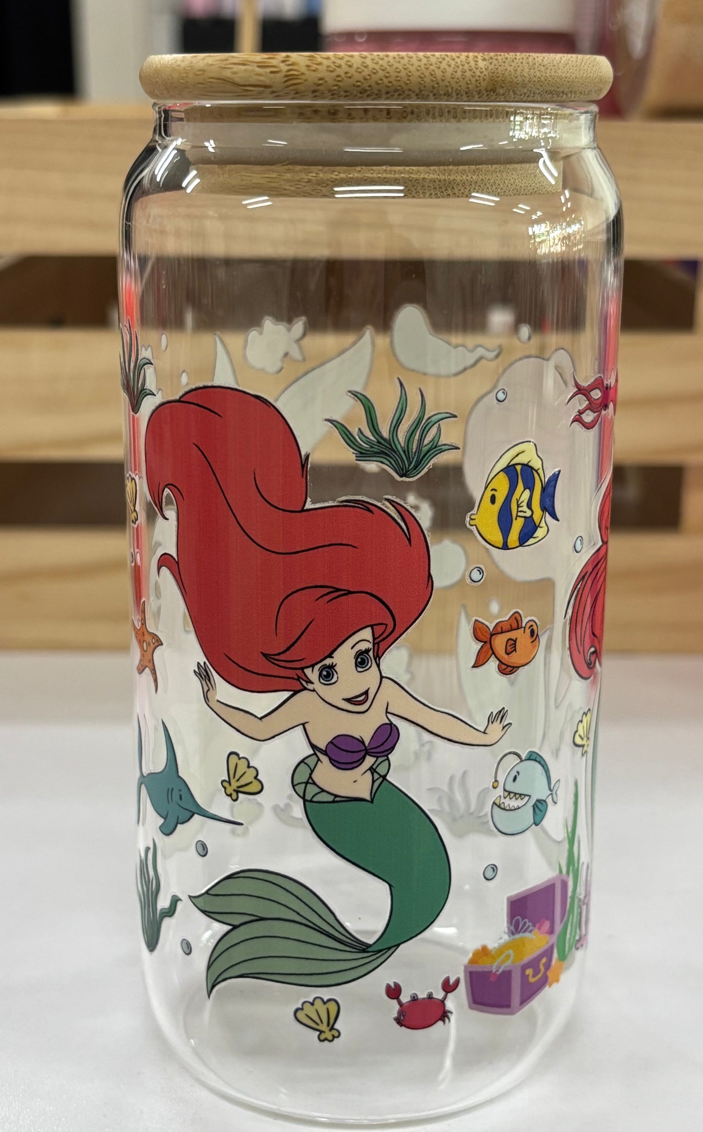 The little mermaid smoothie jar 16oz
