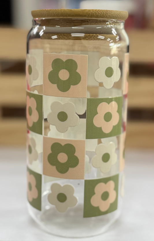 floral smoothie jar 16oz