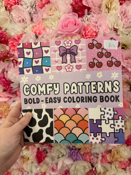 Comfy patterns colouring book